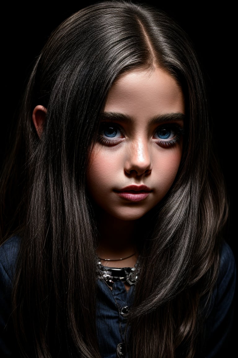 creat a horror szene with a beautiful tween girl