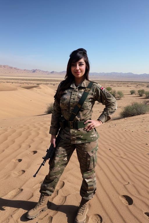 Beauty,Lady,Style,Bella,

Proud female army officer, in action in desert.