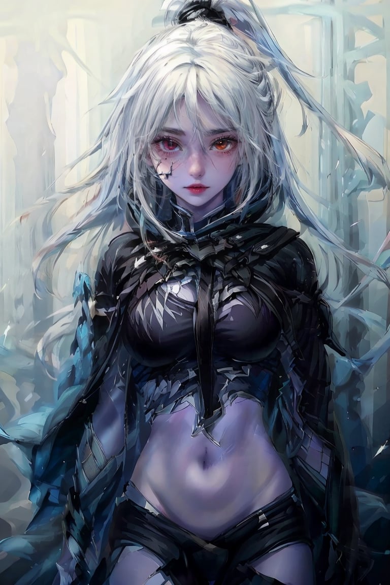 (masterpiece, top quality, best quality, official art, beautiful and aesthetic:1.2), (1girl:1.3), heterochromia, SharpEyess , ,SharpEyess,Agoon, archer, winter, blizzard