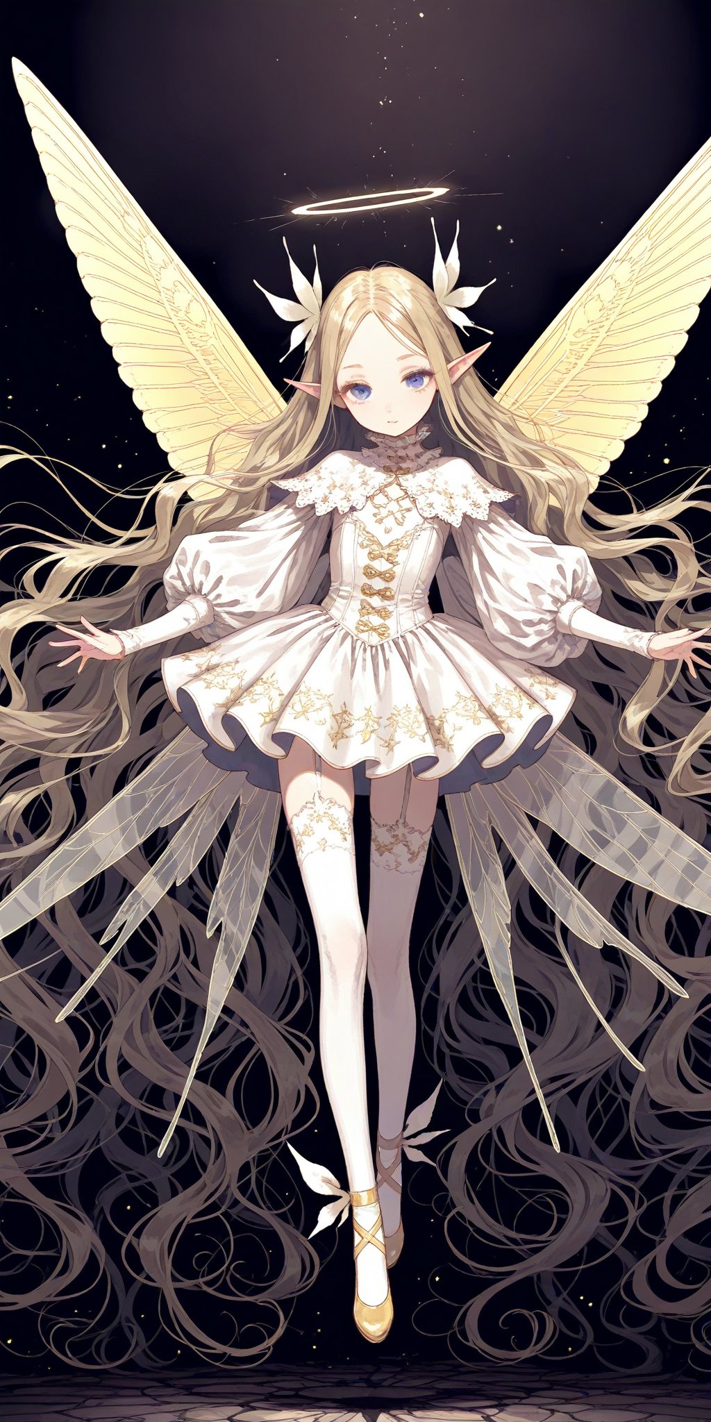 wings,  long hair,  very long hair by 京野菜（kyo8sai） on Tensor.Art
