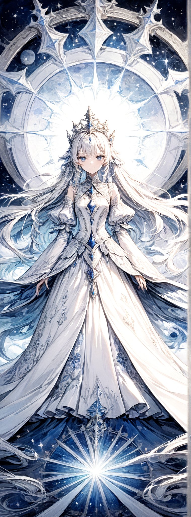 The Regal Envoy of the Celestial Court The young woman in this captivating illustration exudes an aura of majestic,  other...