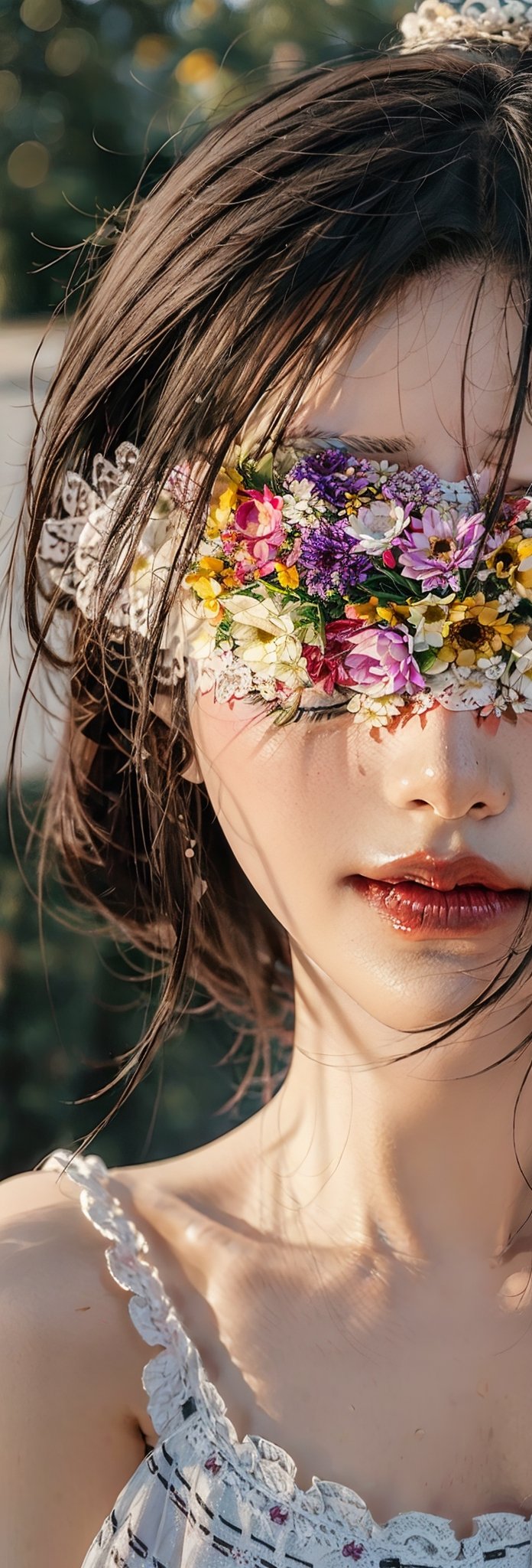 High detailed ,Circle ,Flower Blindfold