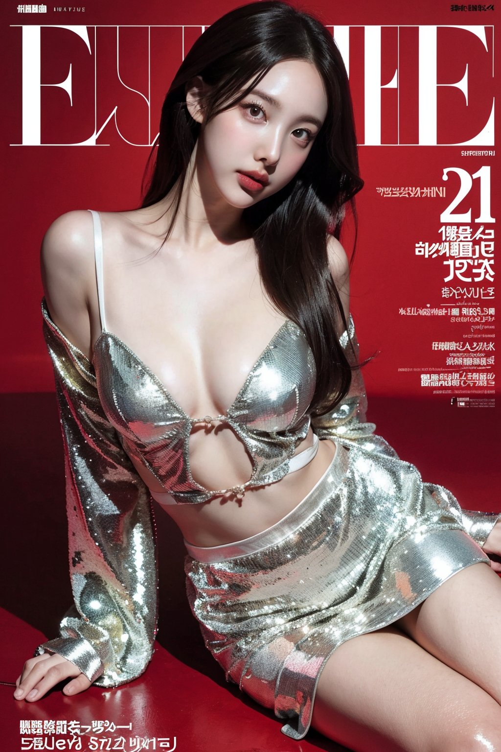 lust, mature, 1girl, thigh up body, looking at viewer, intricate clothes, shiny, professional lighting, different hairstyle, coloful, magazine cover, 2D manga artstyle,  shuhua,kn,realistic,lisa