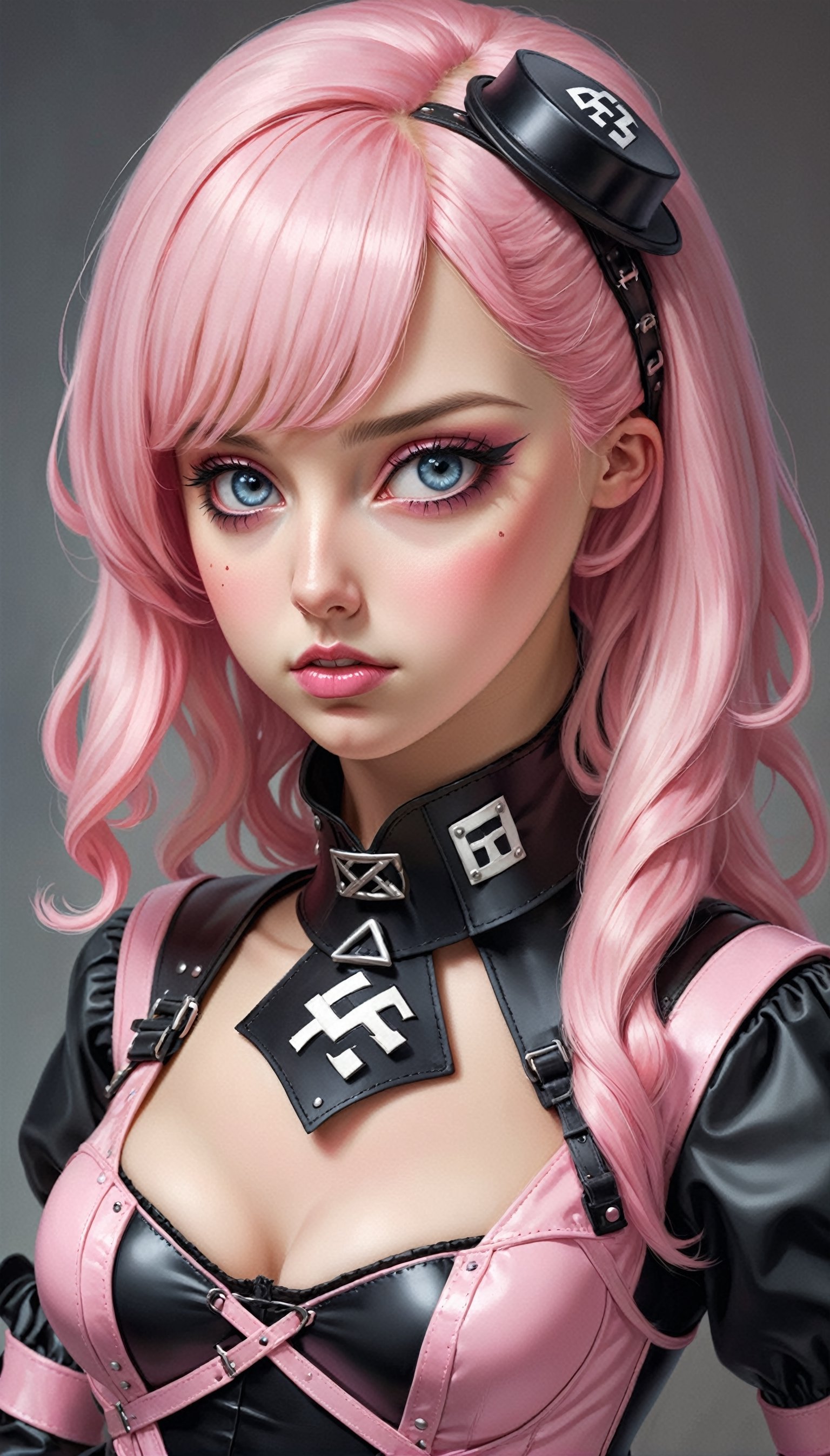 Realistic,  1girl,  bondage-style Nazi military attire by maehara on Tensor.Art