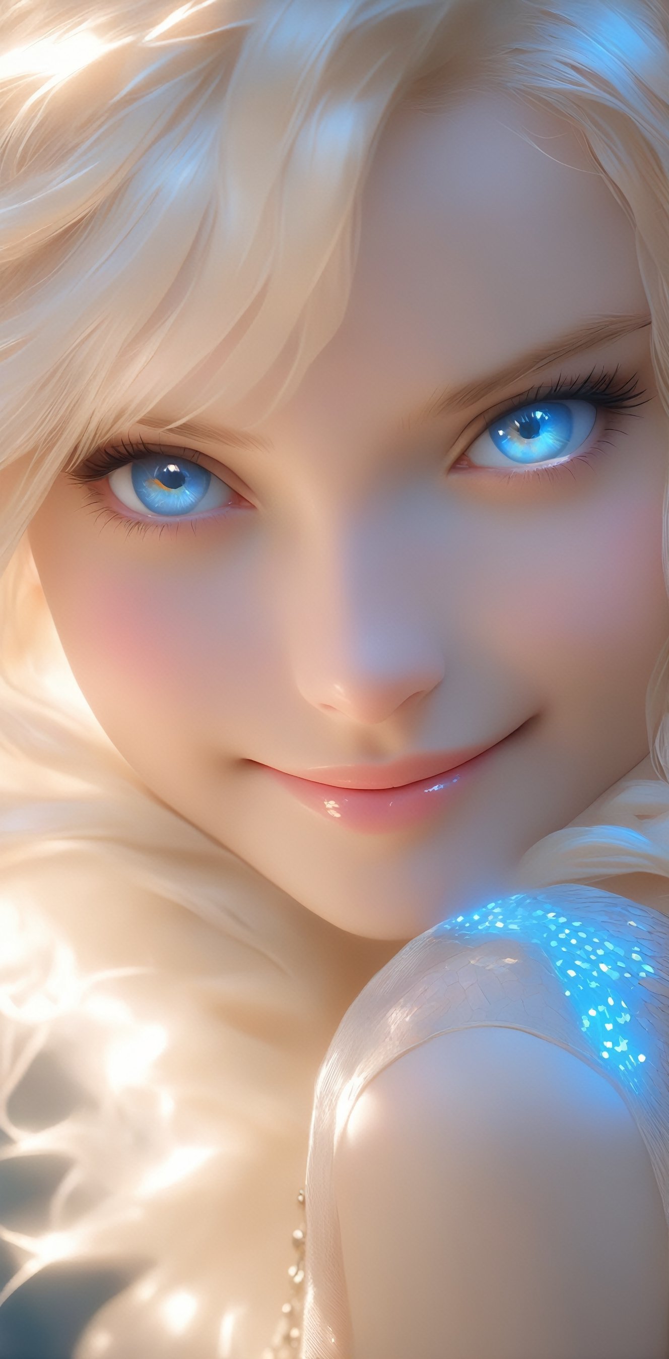 1 girl, (masterful), albino goddes girl,,mesh fishnet blouse, platinum blonde hair,smile of compassion,affection kindness love,girl has Beautiful blue eyes,soft expression,Depth and Dimension in the Pupils,So beautiful eyes that Has deep clear,Golden halo,
best quality, highest quality, extremely detailed CG unity 8k wallpaper, detailed and intricate, 