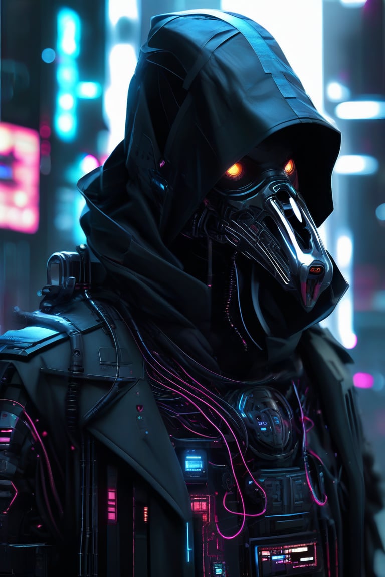 Cyberpunk Plague Doctor Cyborg,  futuristic reinterpretation,  LED eyes by maehara on Tensor.Art