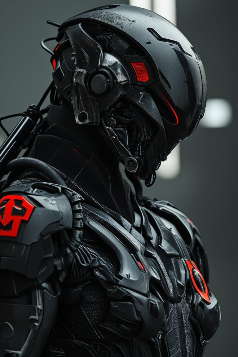 Hyper-realistic cyberpunk portrait,1man,Enemy design, advanced cyborg,sleek black military uniform with Nazi-inspired design,Rank insignia with hawk design,Holding Maschinengewehr 42,Mg42 heavy machine gun, long barrel machine gun,
black military boots,full body figure, intricate metal mask covering the entire face, cyber gas mask, red glowing eyes, dramatic lighting, highly detailed, 8k resolution, photorealistic, cinematic composition, visible cybernetic implants, futuristic technology, dark and gloomy atmosphere, sharp focus, high contrast, metallic textures, dystopian atmosphere, ultra-realistic rendering, volumetric lighting, ray tracing, depth of field,FluxPatt3rns,Capullo,ct-identityV2,mecha armour,hanxhelm