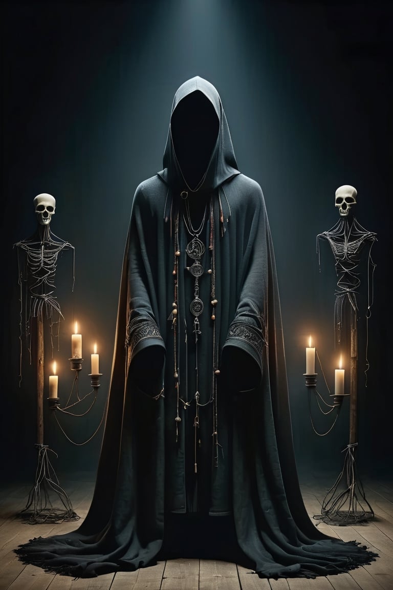 Traditional Slavic embroidery,  mannequin dressed in weathered cloak,  ) by maehara on Tensor.Art