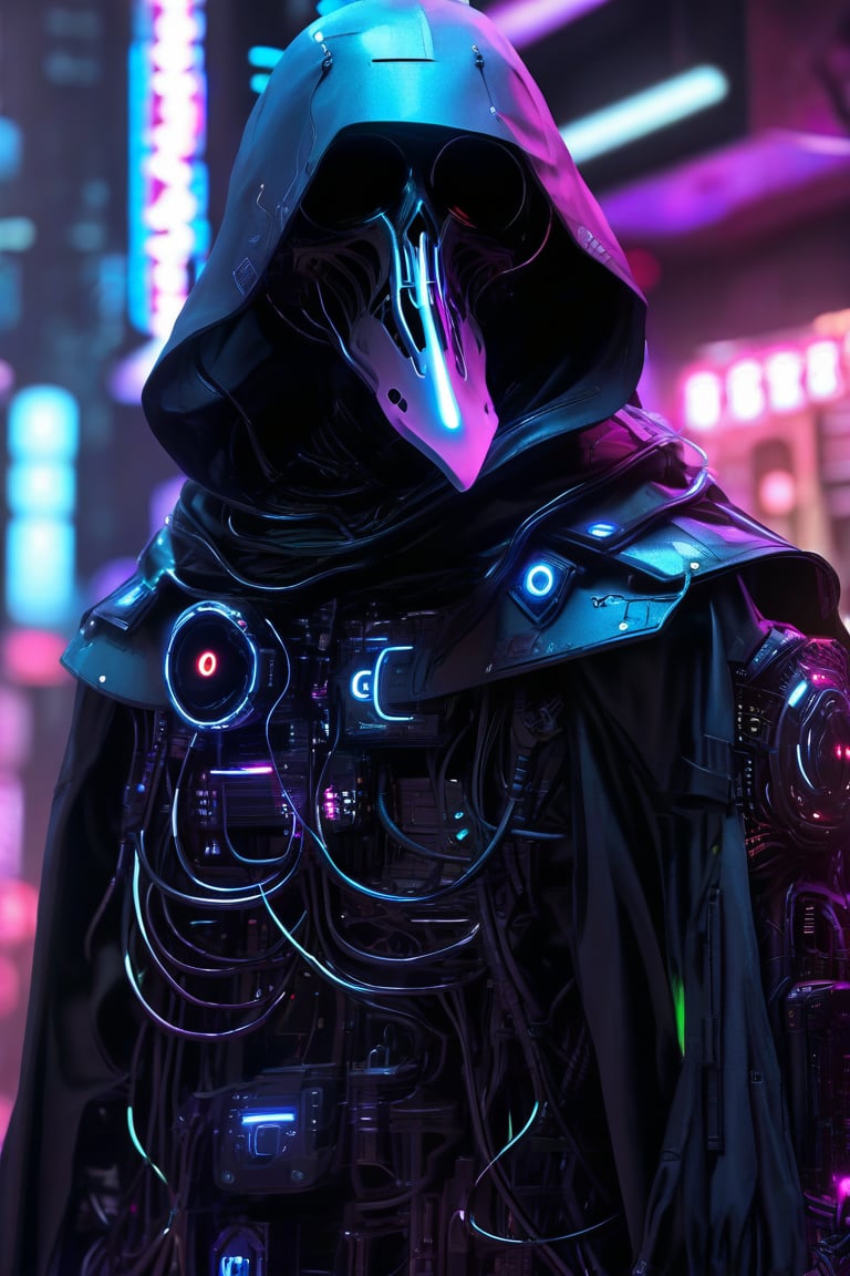 Plague Doctor,  Cyberpunk Plague Doctor Cyborg,  futuristic reinterpretation by maehara on Tensor.Art