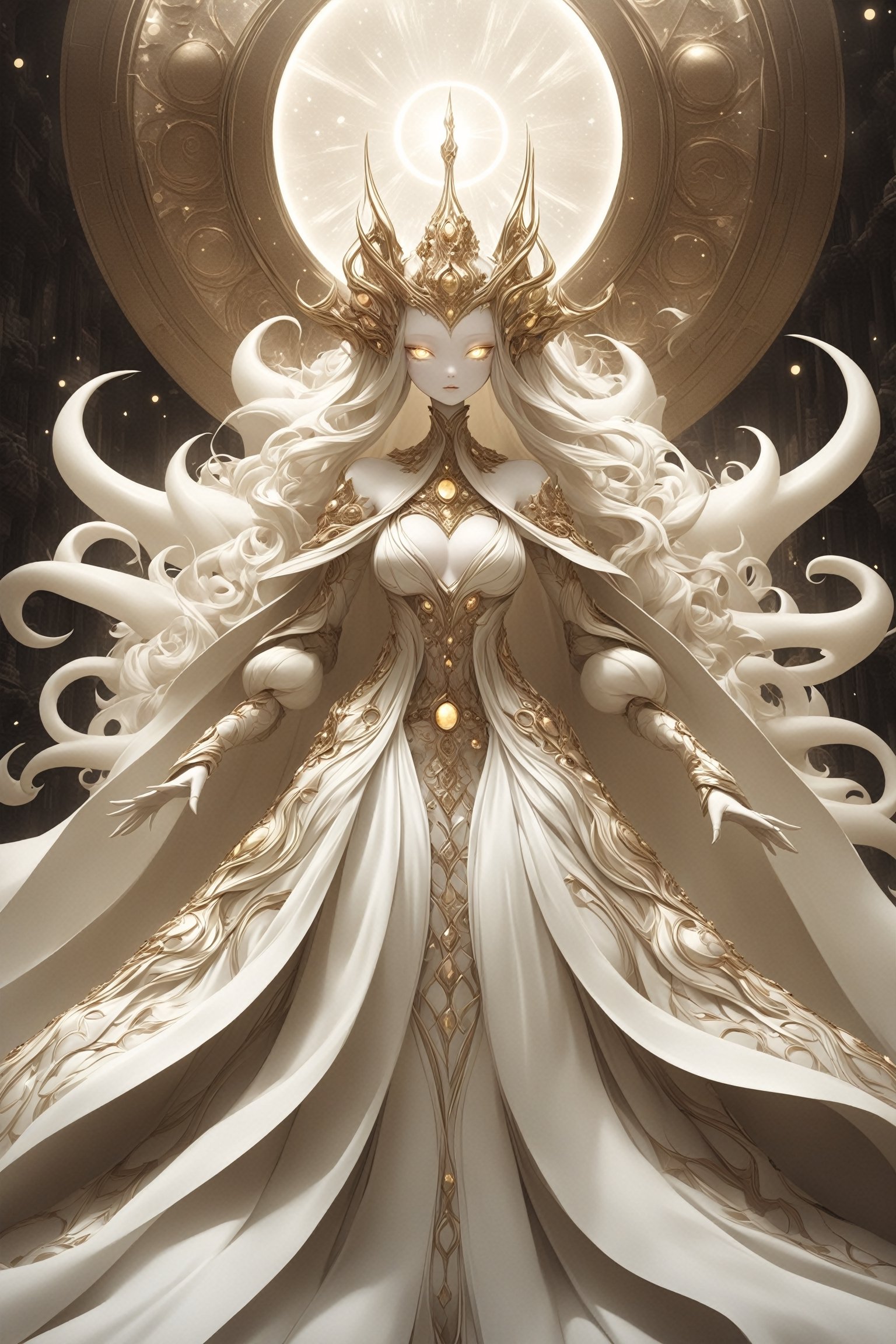 albino alien queen,  Beautiful face,  radiating an ethereal beauty and authority by maehara on Tensor.Art