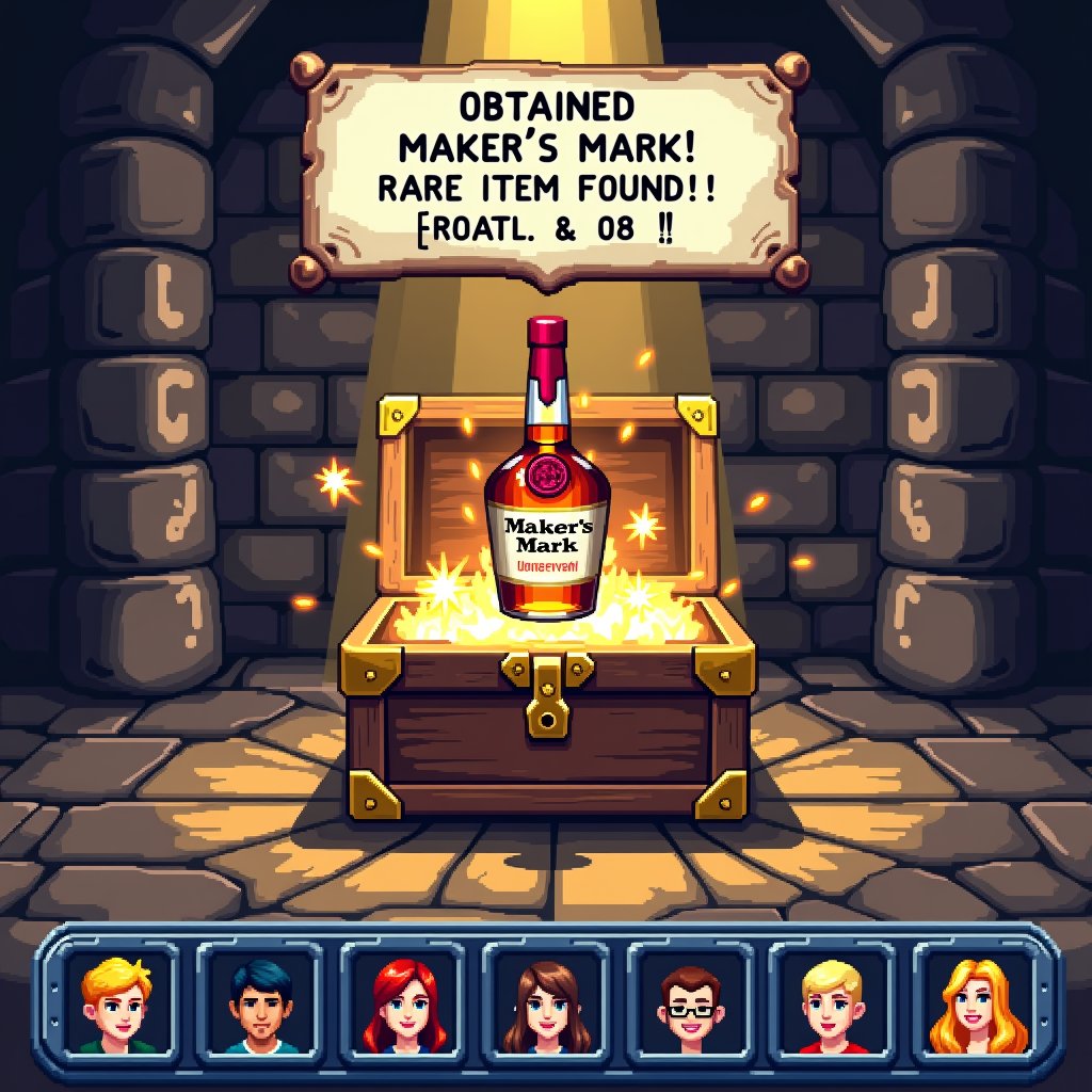 A classic RPG treasure chest discovery scene in 16-bit pixel art style,  treasure chest opening with golden pixel light be...