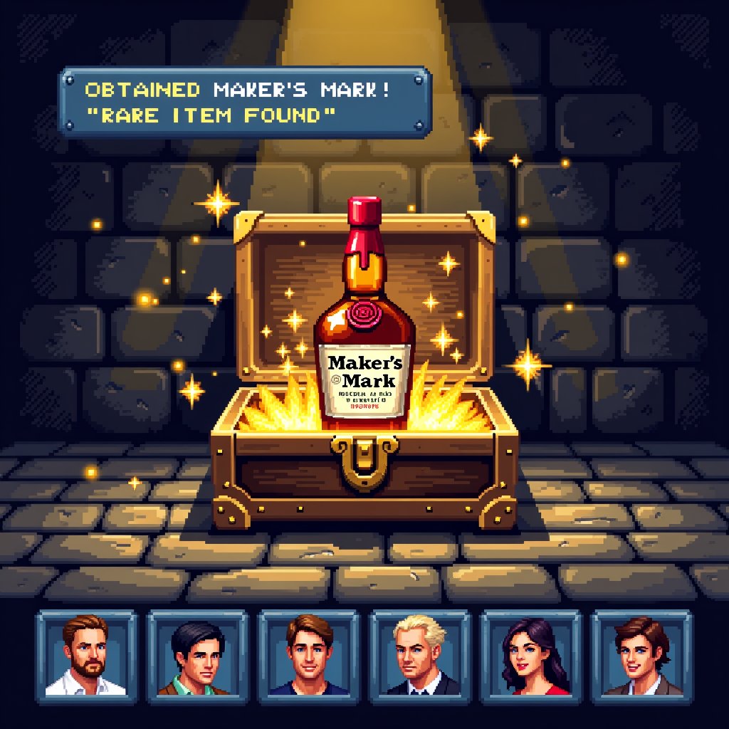 A classic RPG treasure chest discovery scene in 16-bit pixel art style,  treasure chest opening with golden pixel light be...