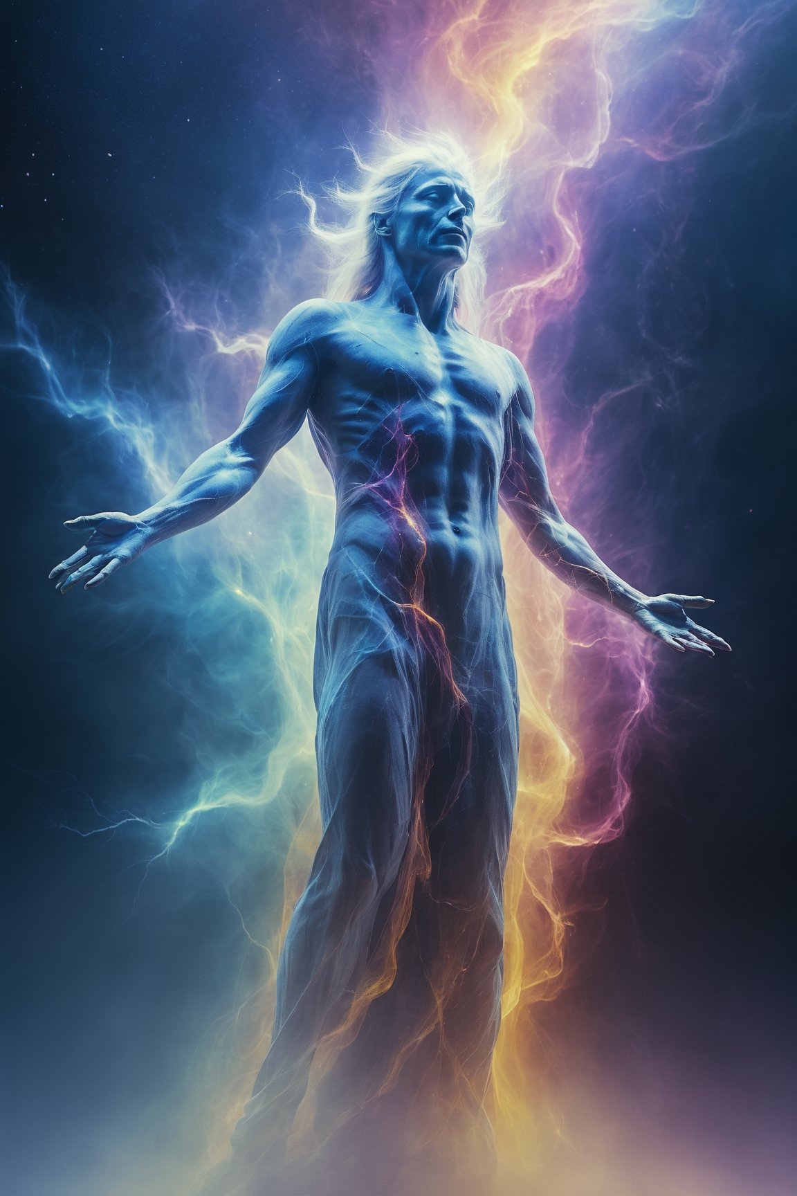 Out of body experience, a
Astral spirit thunder, colorful, trance, photo-realistic, realism, Hyper-detailled, High definition, 32K, movie still, film still, cinematic shot, vibrant Colors, Soft focus, Ultra Smooth, Soft natural, Full shot, simple background, 