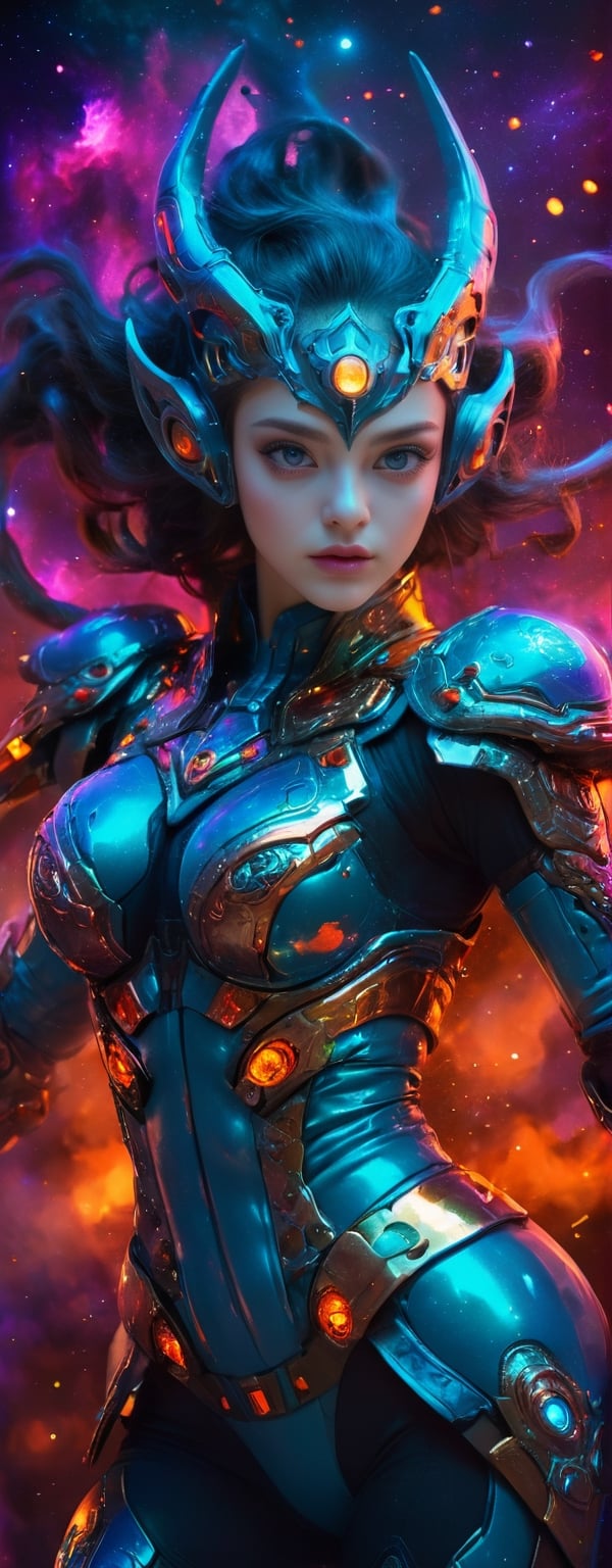 Envision a luminous alien in the form of a human model,  realistic detailed face,  detailed big eyes by Lenkaizm on Tensor...