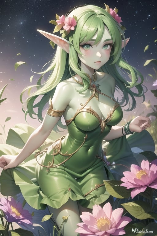 dryad,nightelf, green clothes, green dress, celts