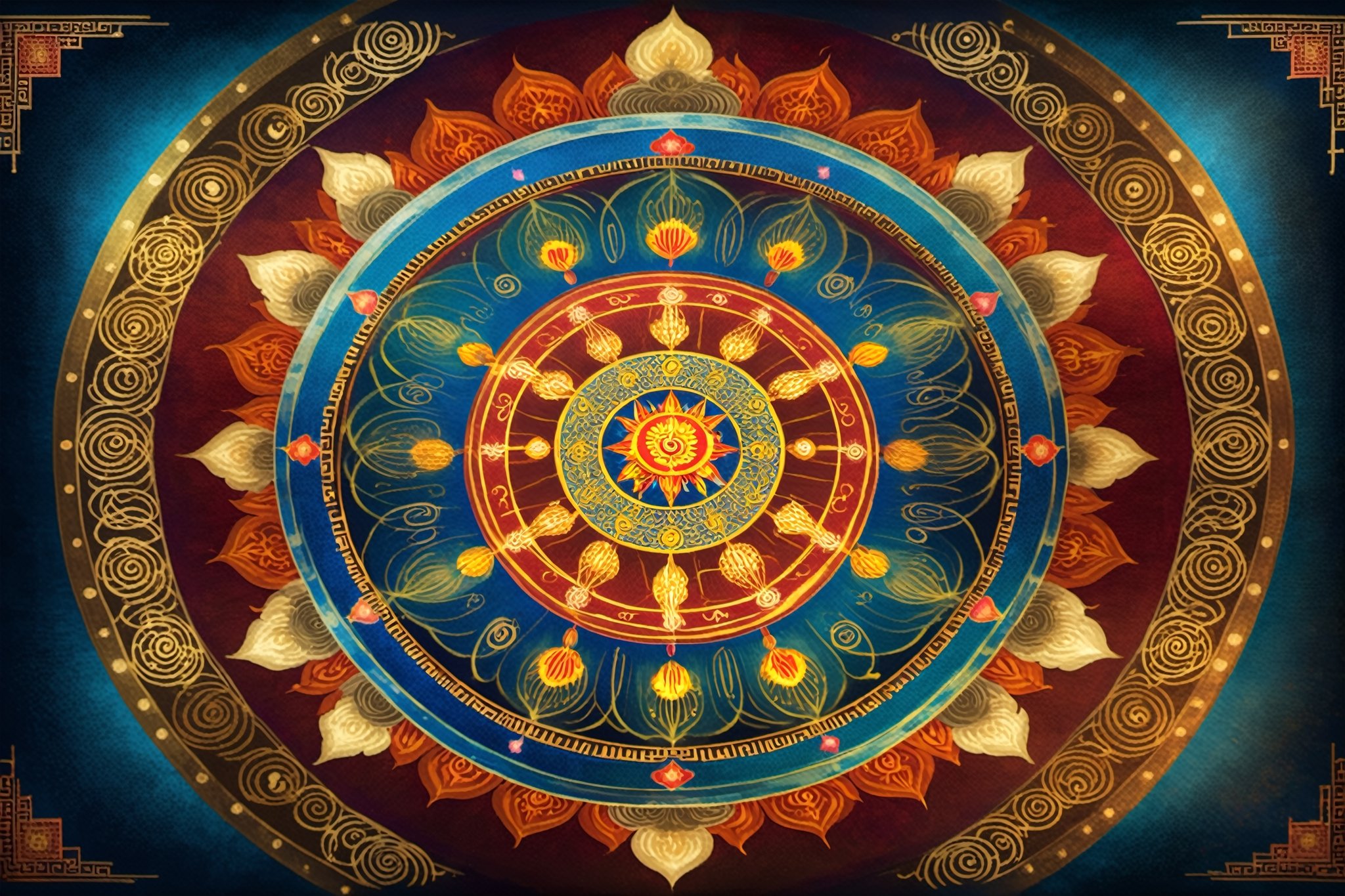 an image of A mandala romanized: maṇḍala,  'circle',  is a geometric configuration of symbols. In various spiritual tradit...