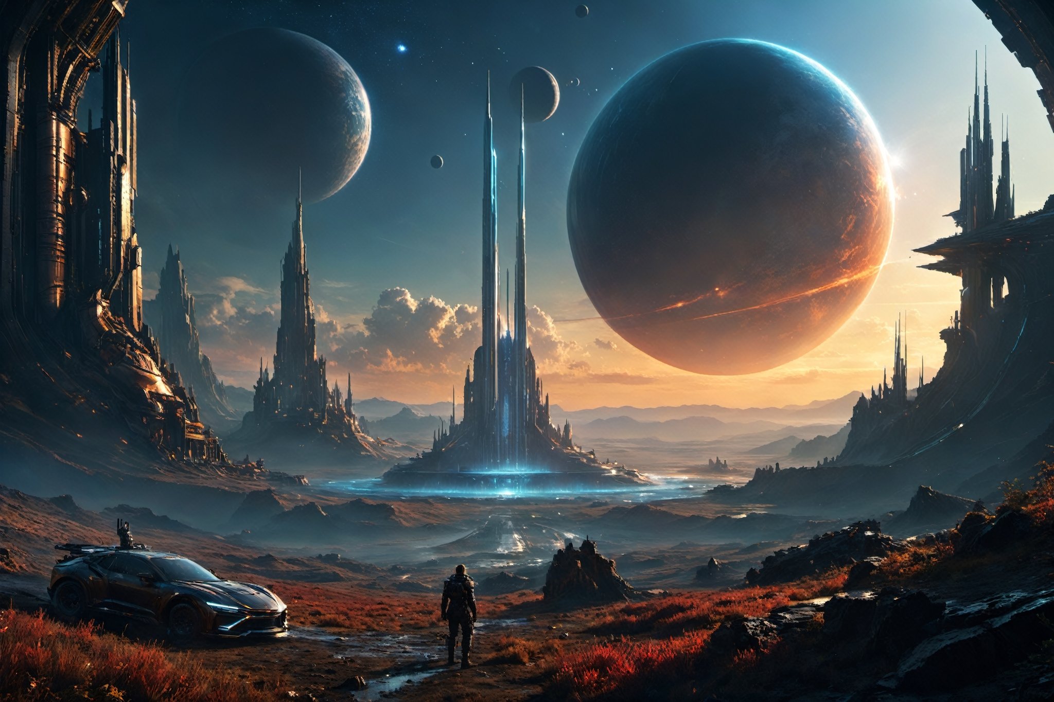 Ringworld by Larry Niven ,  alien planet ,  panorama by A.I. DIGITAL ARTS N.Y on Tensor.Art