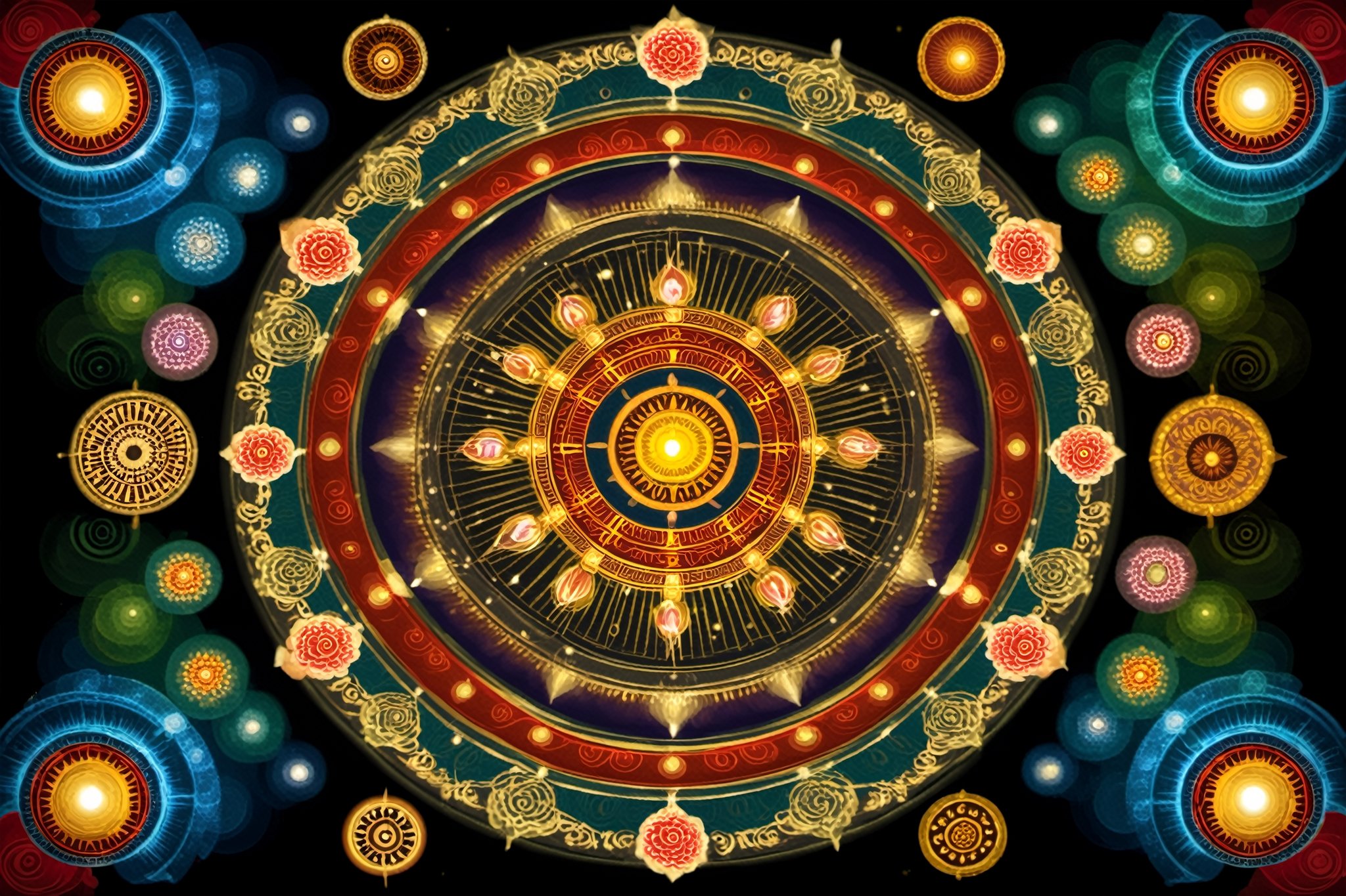an image of A mandala romanized: maṇḍala,  'circle',  is a geometric configuration of symbols. In various spiritual tradit...