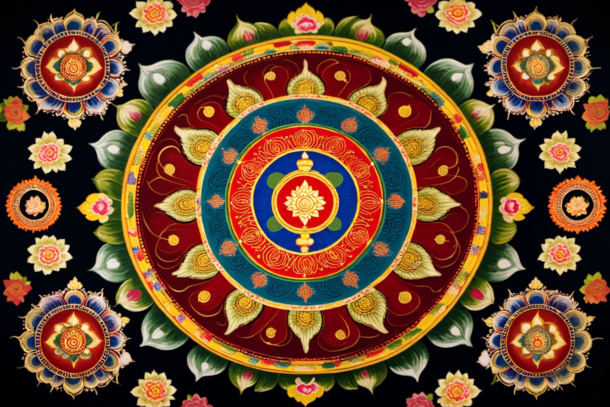an image of A mandala One well-known type of mandala is the mandala of the "Five Buddhas",  archetypal Buddha forms embody...