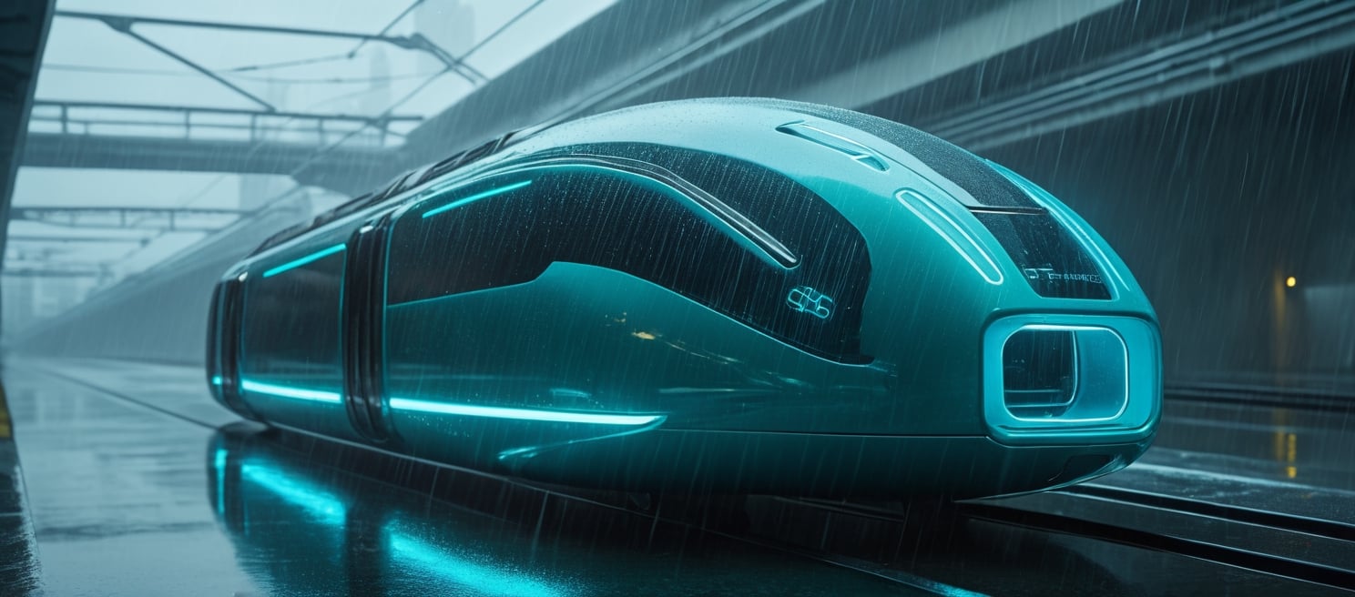 A plastic cyberpunk aqua glassy locomotive on rainy day (from alternate reality:1.4),
break,
break,
Noise: 50%,
break,
break,
(hyper future realistic style),
break,
break,
(Strength 6.0),
break,
break,
maglev trails,
break,
break,
movie still, cinestill, ,greg rutkowski