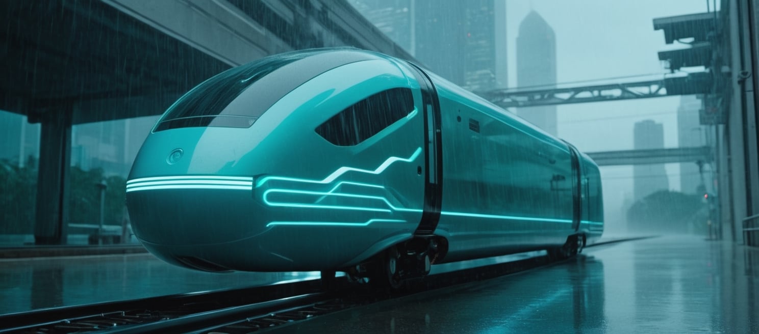 A plastic cyberpunk aqua glassy locomotive on rainy day (from alternate reality:1.4),
break,
break,
Noise: 50%,
break,
break,
(hyper future realistic style),
break,
break,
(Strength 6.0),
break,
break,
maglev trails,
break,
break,
movie still, cinestill, ,greg rutkowski