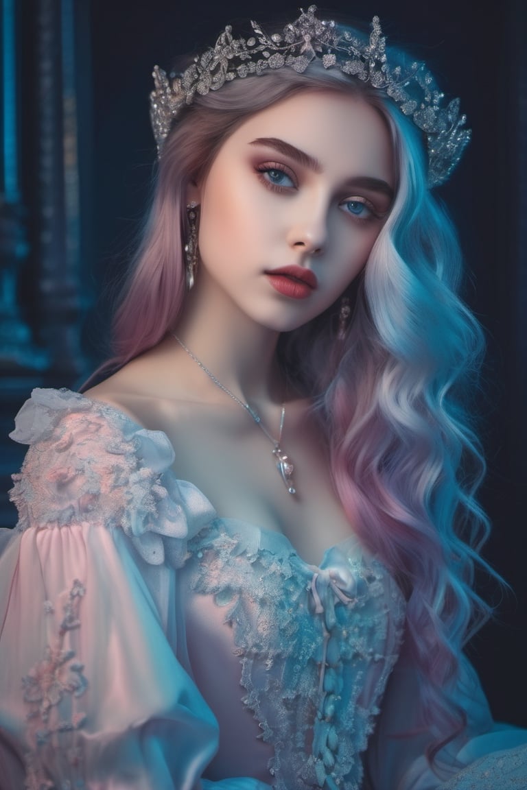  Masterpiece, Best Quality portrait of a teenage girl, cold color palette, (gothic style:1.2), . 8k, UHD, HDR