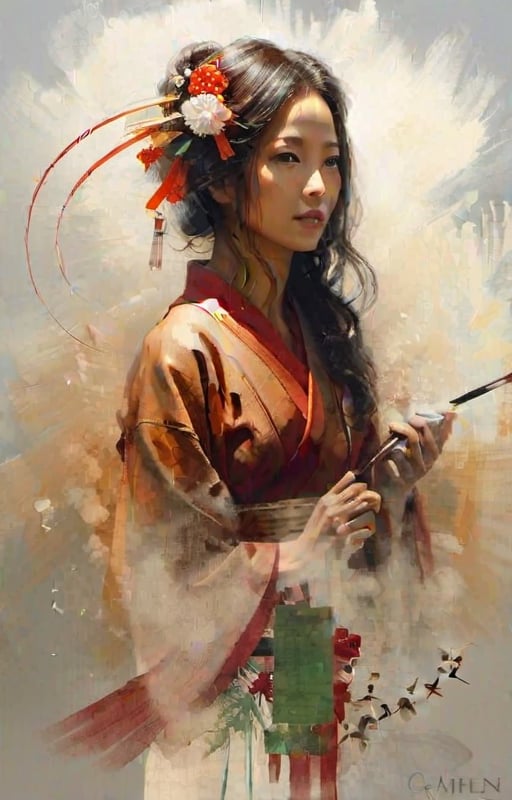 Born in Saitama Prefecture,  she graduated from the Japanese Painting Group of the Graduate School of Fine Arts,  Tokyo Un...