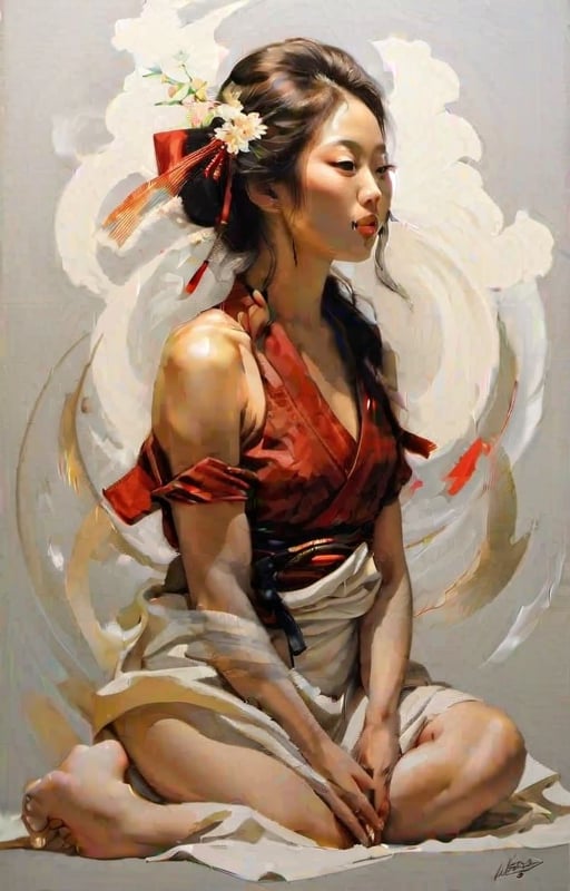 Born in Saitama Prefecture,  she graduated from the Japanese Painting Group of the Graduate School of Fine Arts,  Tokyo Un...