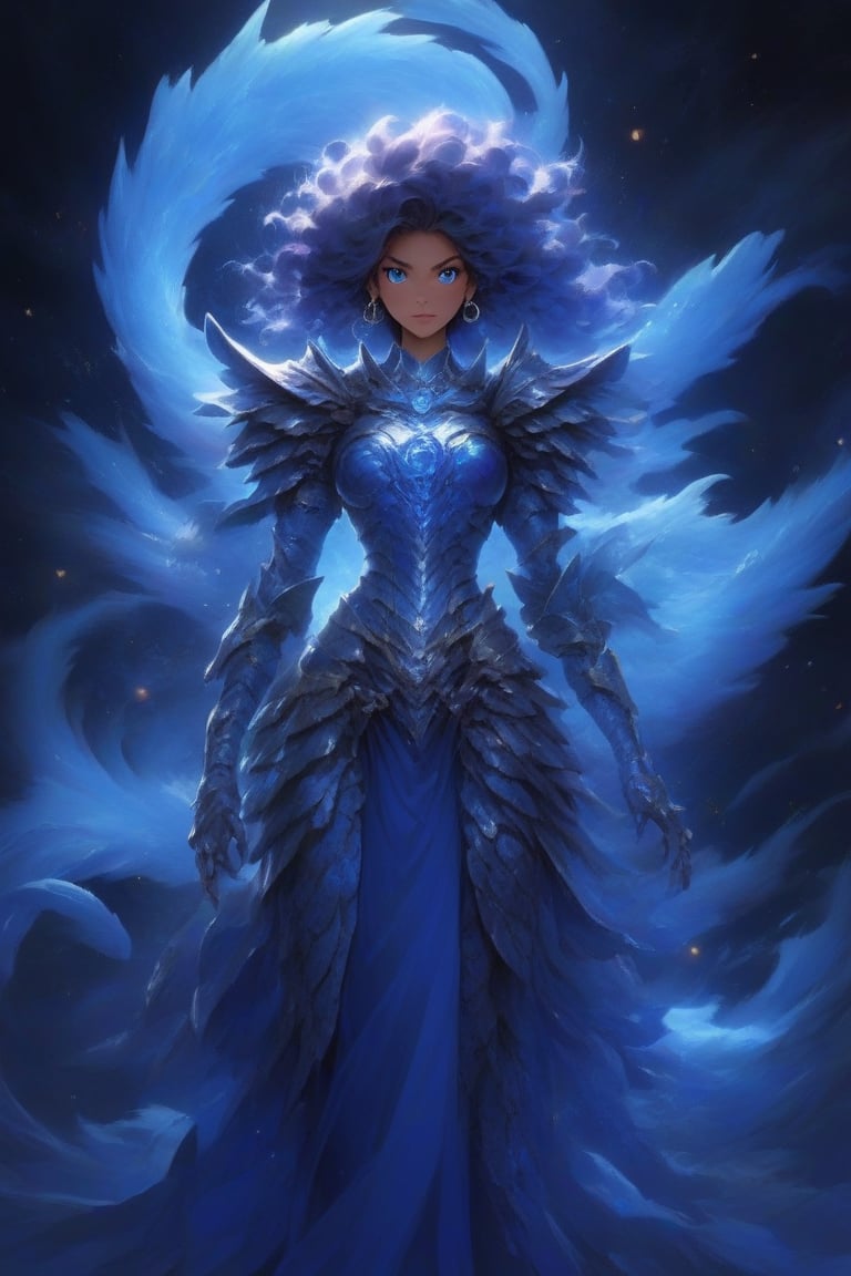 The figure before you is no ordinary girl but a symphony of realms,  elements,  and legends meticulously woven into a huma...