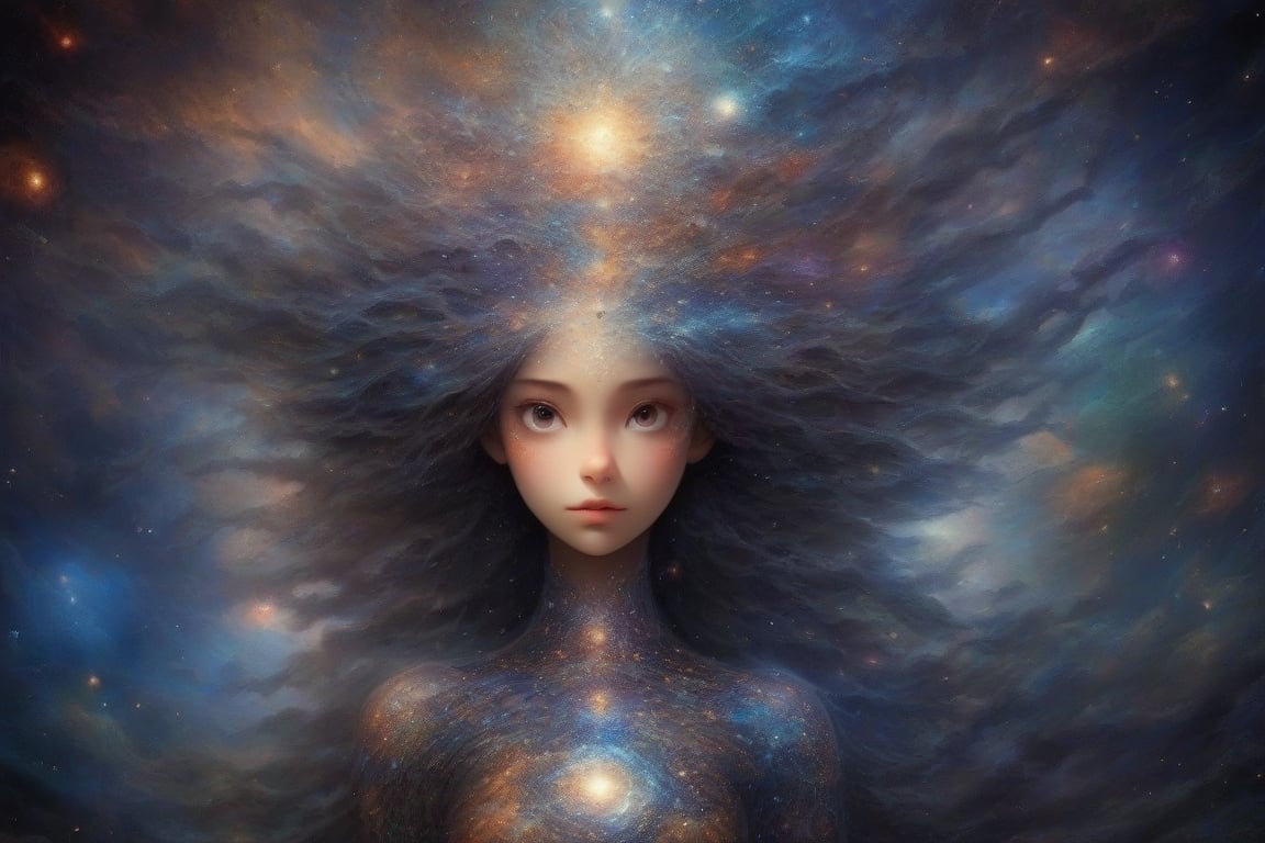 The transdimensional girl exists in a dimension beyond three-dimensional comprehension,  meaning her presence and appearan...