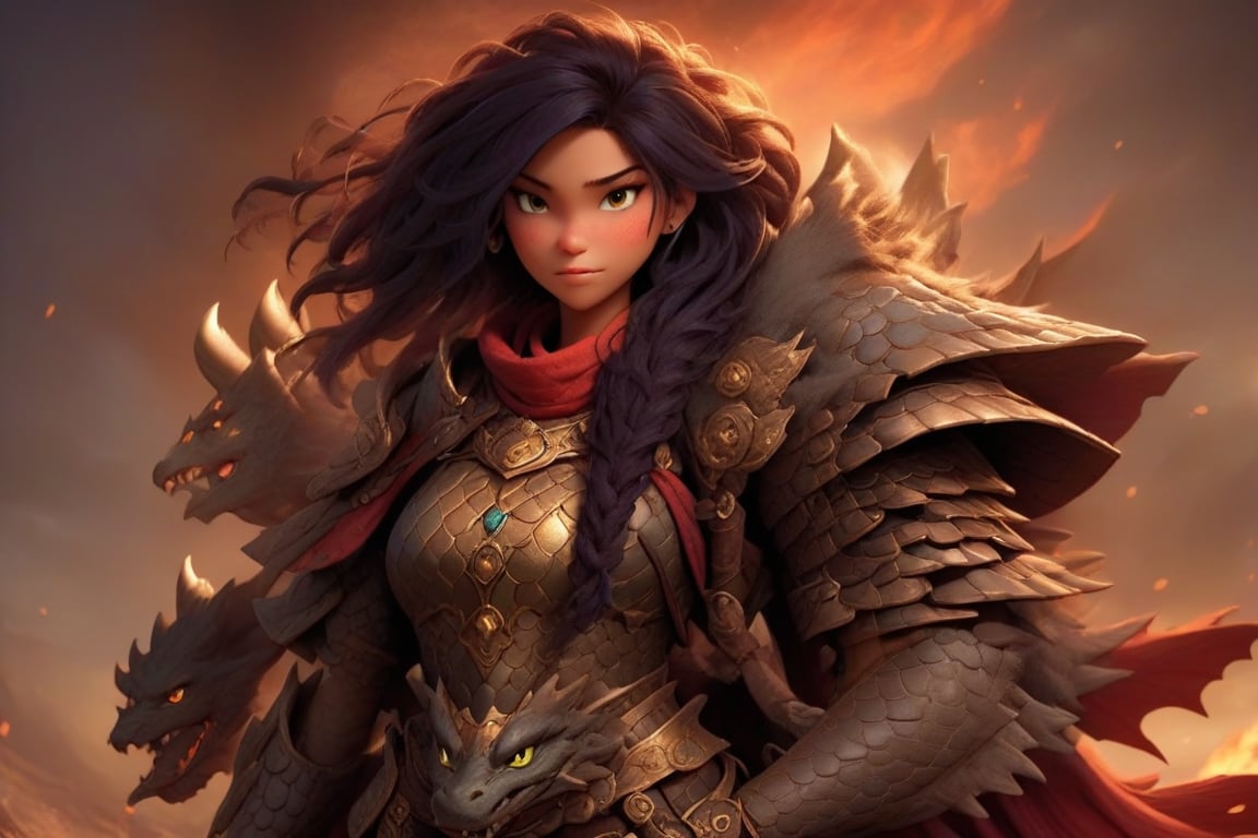 Face: Her visage,  skillfully illustrated with sharp contrasts and defined features,  is a testament to the trials she's f...