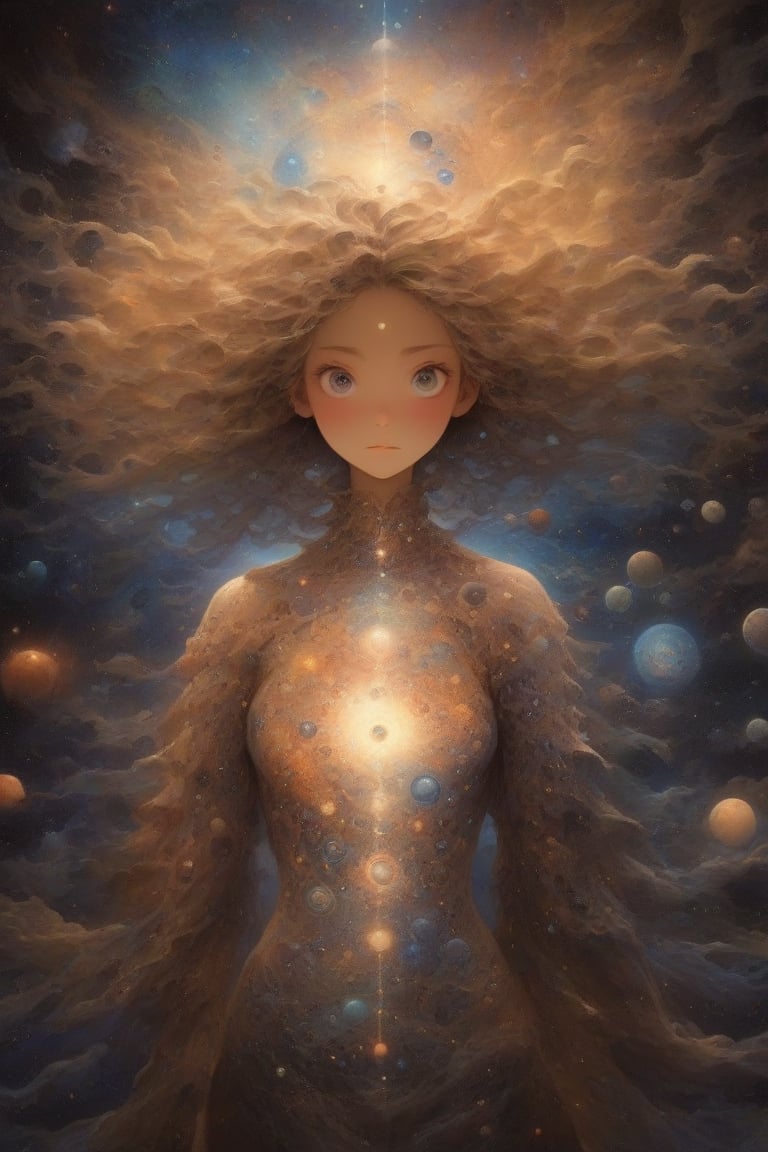 The transdimensional girl exists in a dimension beyond three-dimensional comprehension,  meaning her presence and appearan...