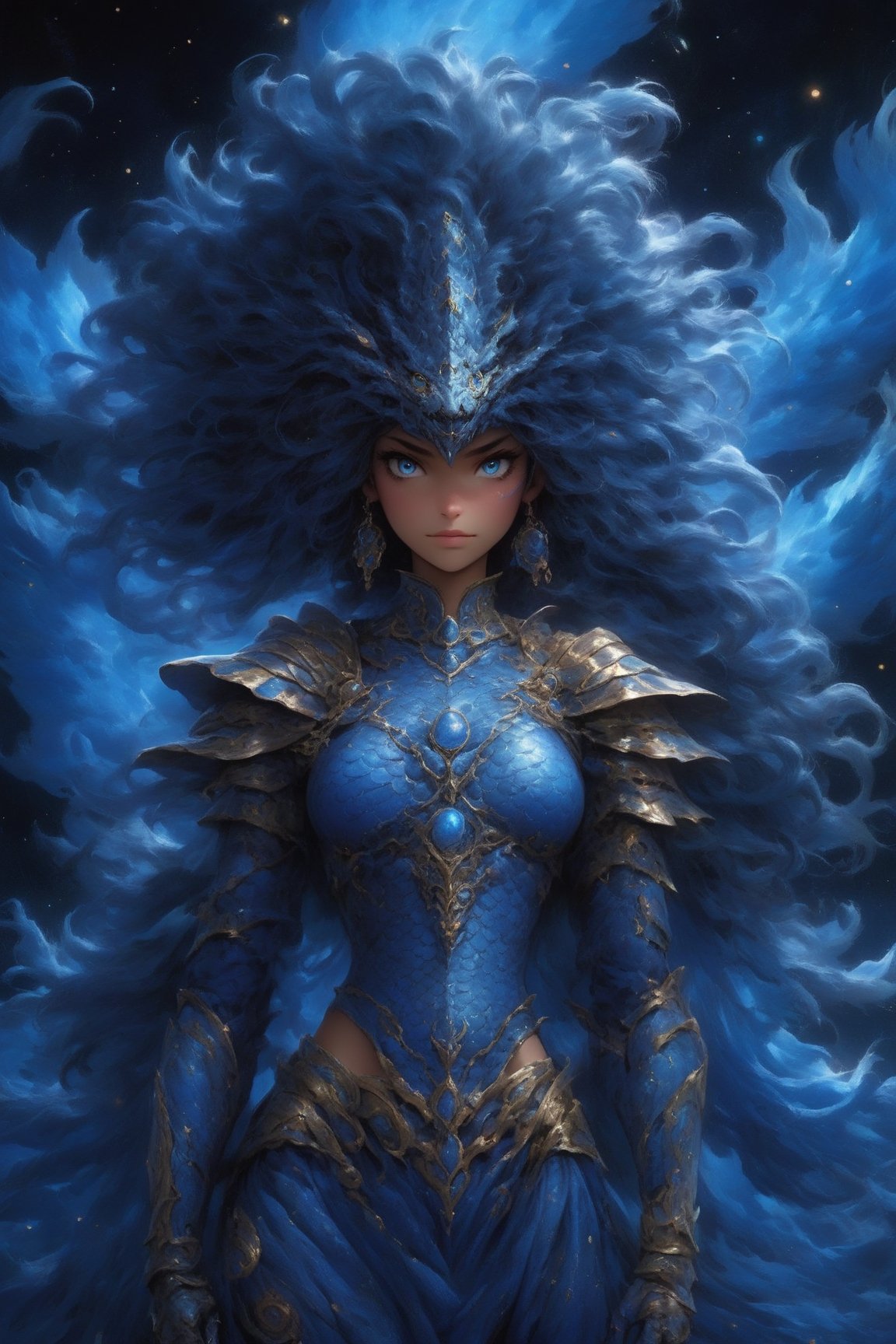The figure before you is no ordinary girl but a symphony of realms,  elements,  and legends meticulously woven into a huma...