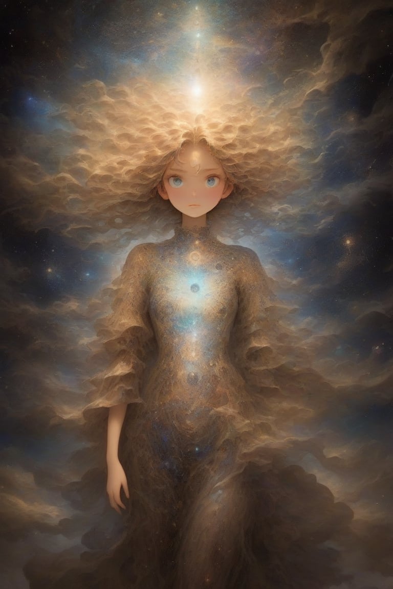 The transdimensional girl exists in a dimension beyond three-dimensional comprehension,  meaning her presence and appearan...