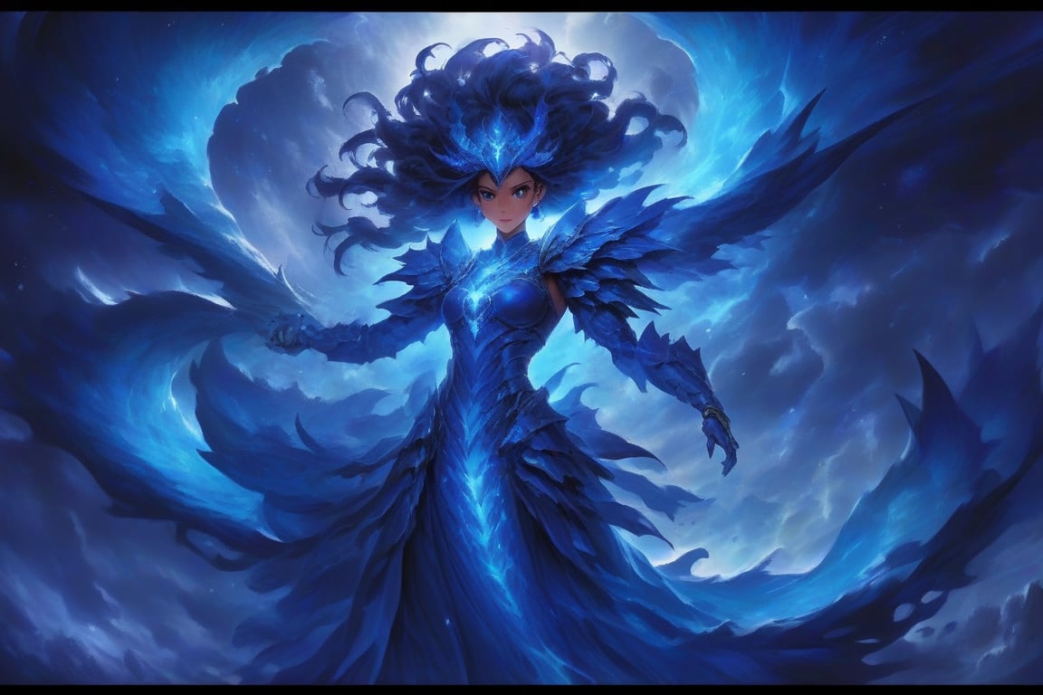 The figure before you is no ordinary girl but a symphony of realms,  elements,  and legends meticulously woven into a huma...