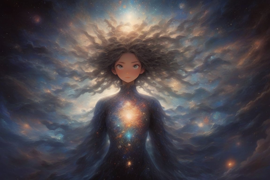 The transdimensional girl exists in a dimension beyond three-dimensional comprehension,  meaning her presence and appearan...