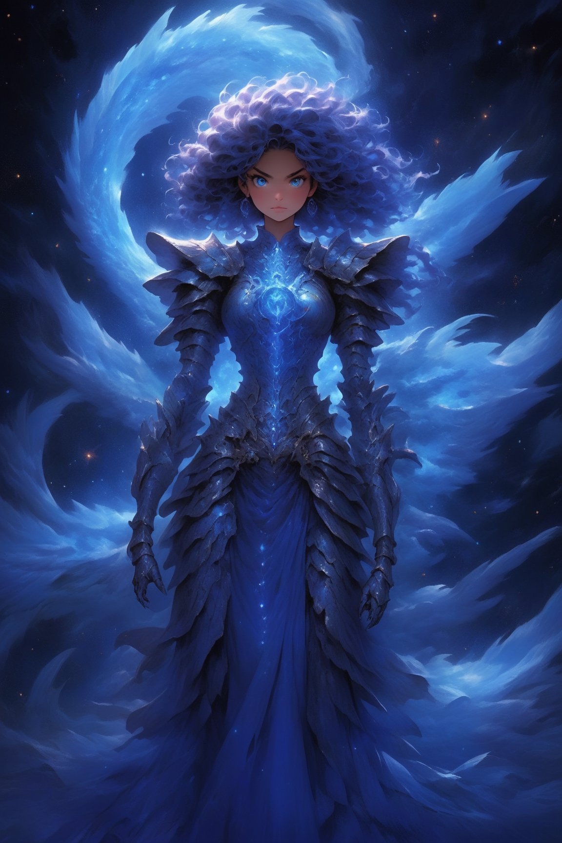 The figure before you is no ordinary girl but a symphony of realms,  elements,  and legends meticulously woven into a huma...
