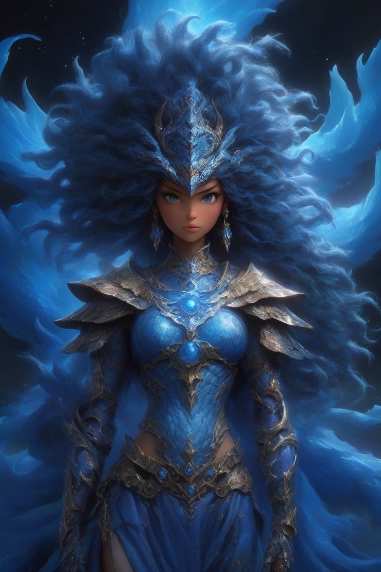 The figure before you is no ordinary girl but a symphony of realms,  elements,  and legends meticulously woven into a huma...