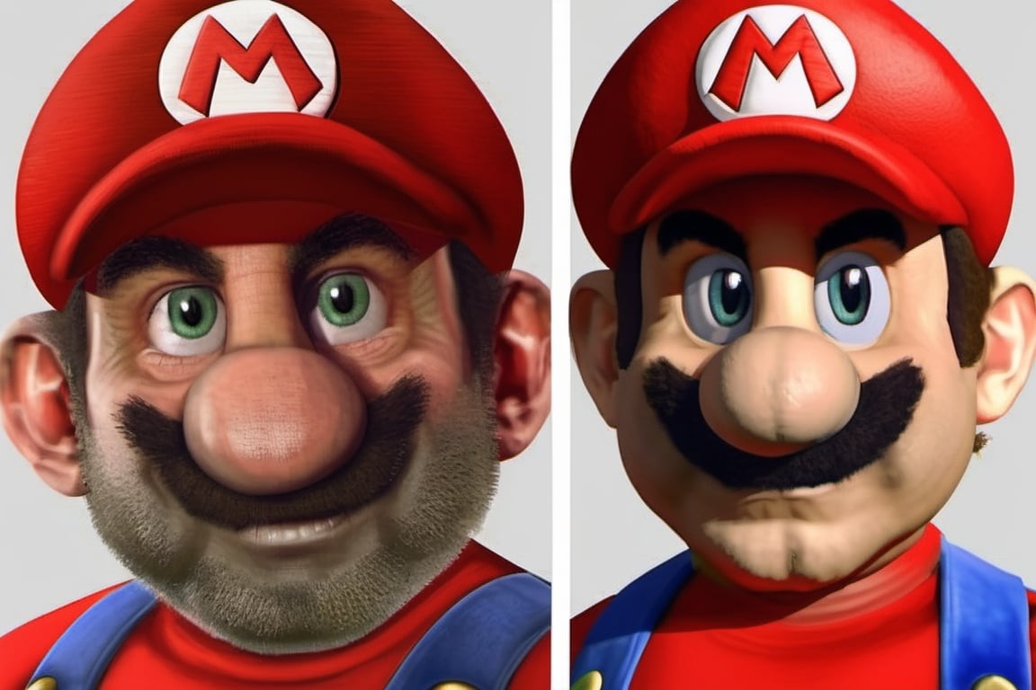 photo portrait of realistic super mario