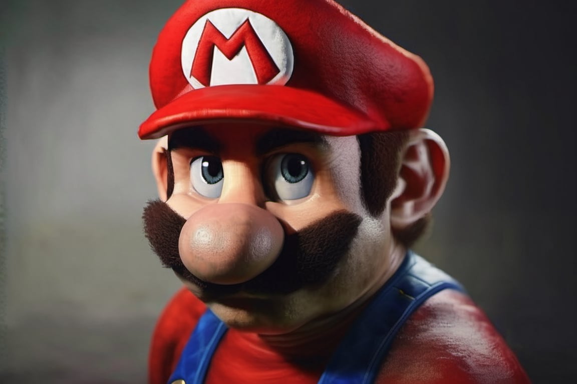 photo portrait of realistic super mario