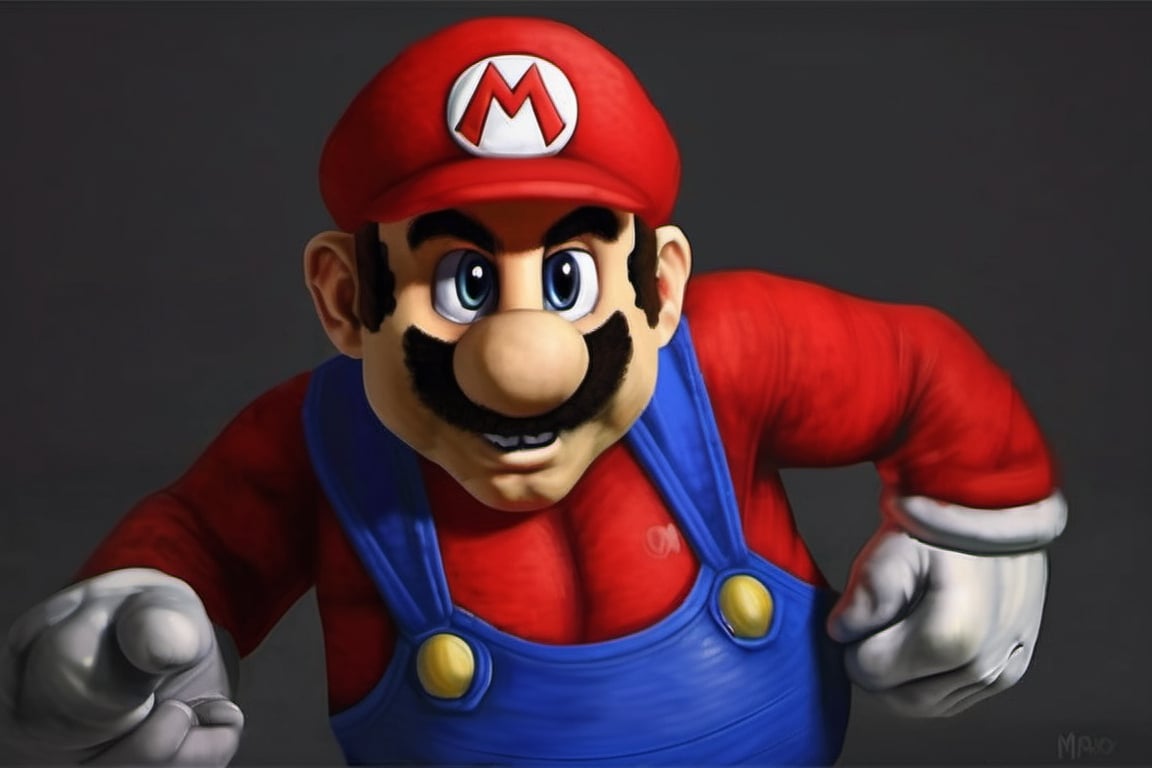 photo portrait of realistic super mario