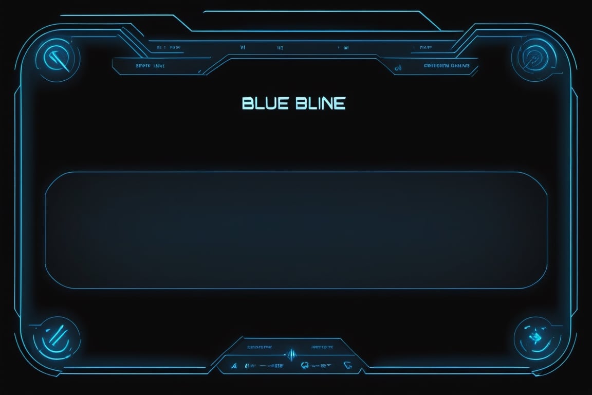 blowing blue line ui frame,black background,survival-game