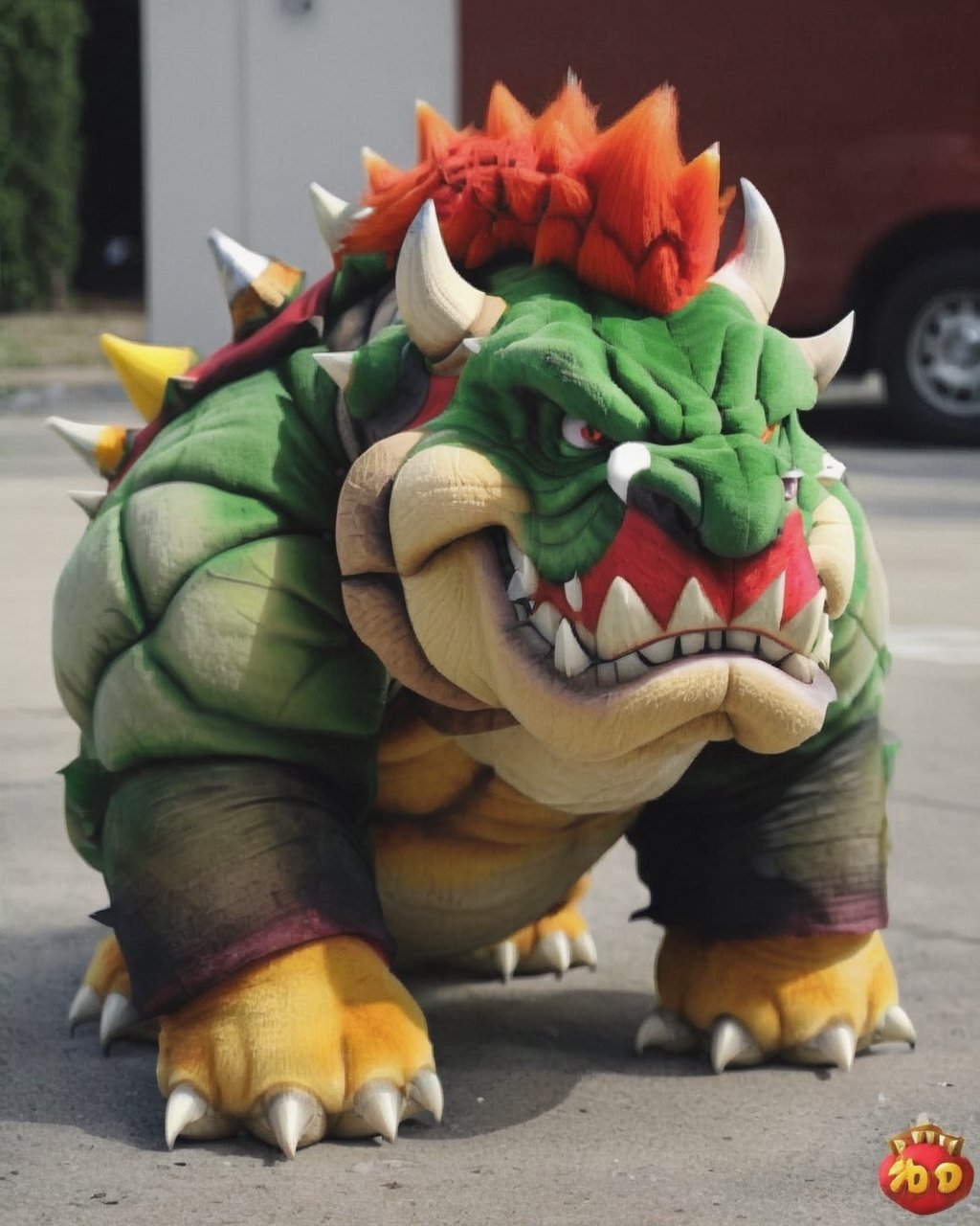 photo portrait of Bowser in real life, real