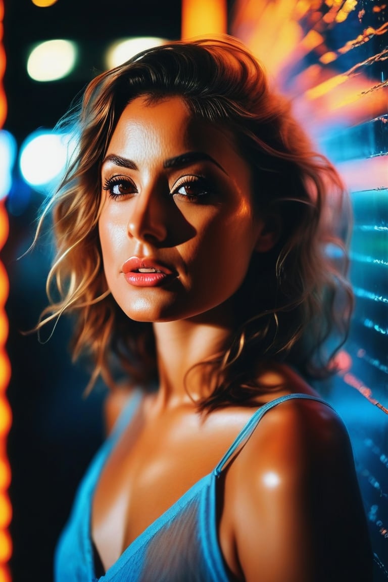 1 girl, sensual, splash detailed, surreal dramatic lighting shadow (lofi, analog), kodak film by Brandon Woelfel Ryan McGinley, moment eyes, beautiful face, loving girl, mid body, (((photorealism:1.4))), 
