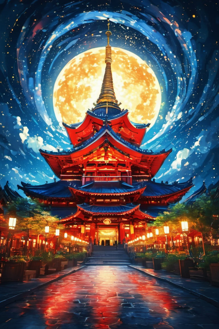  (8k, best quality, top level: 1.1), cinematic, night, temple, Odaiba Lantern festival, Japanese Lantern festival, red Lantern, flying red Lantern, cinematic background, complex background, dynamic angle, contrast color ((La Sagrada Família)), glow, background, detailed elements below.
Artist Inspiration: Vincent van Gogh
Description: Drawing from van Gogh's expressive style, the illustration captures the meteorites as dynamic elements in the sky. Their vibrant trails dance across the canvas, adding movement and energy. The atmosphere is a blend of artistic interpretation and the fascination of cosmic phenomena. --v 5 --stylize 1000, cinematics, 4k, cinematics, best lighting, best perspective, best composition, ,no_humans,EpicSky,LODBG,lty,cloud,ink scenery