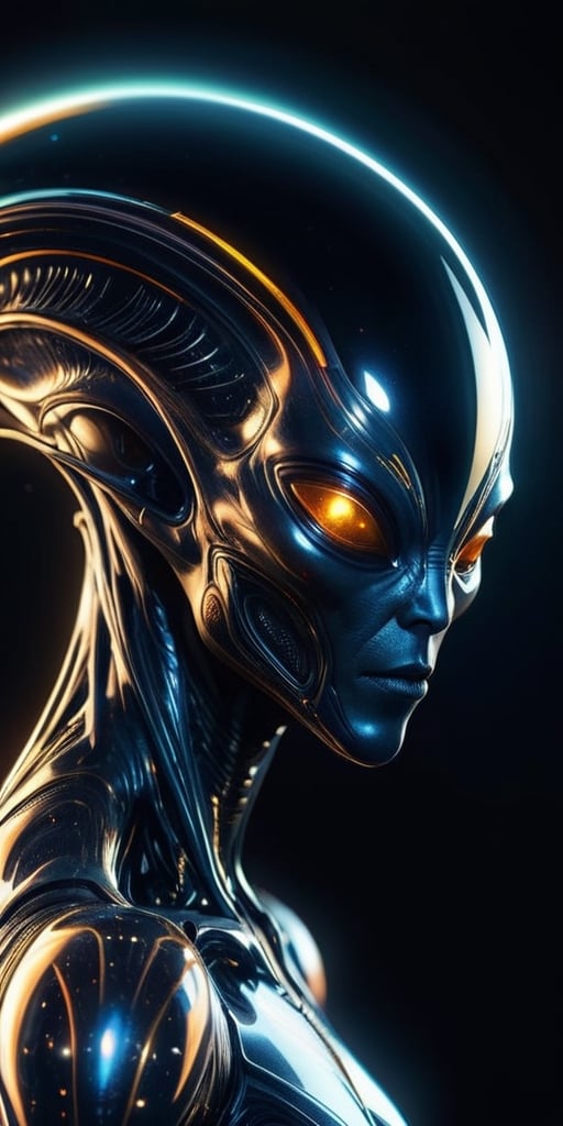 Generate hyper realistic image of a quantum-energy alien hybrid,  with fluctuating energy patterns and the ability to mani...