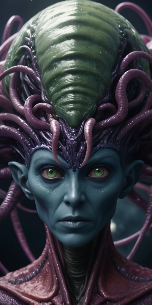 Generate hyper realistic image of alien parasites infesting the minds of human leaders,  twisting their thoughts and turni...