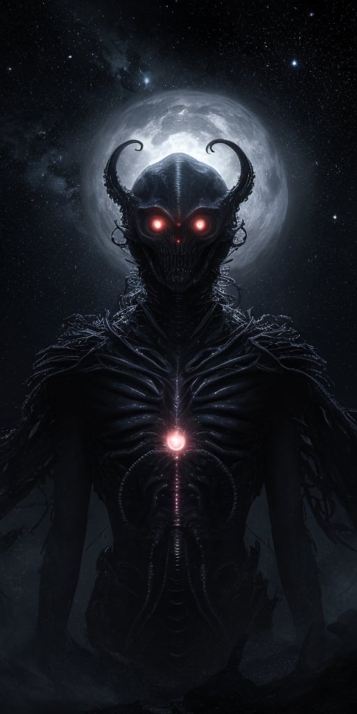 Generate hyper realistic image of intergalactic abominations,  amalgamations of alien and eldritch horrors,  crawling thro...