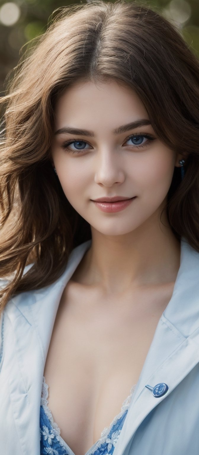 Generate hyper realistic image of a seductive woman with long,  flowing hair cascading down her shoulders. Her captivating...