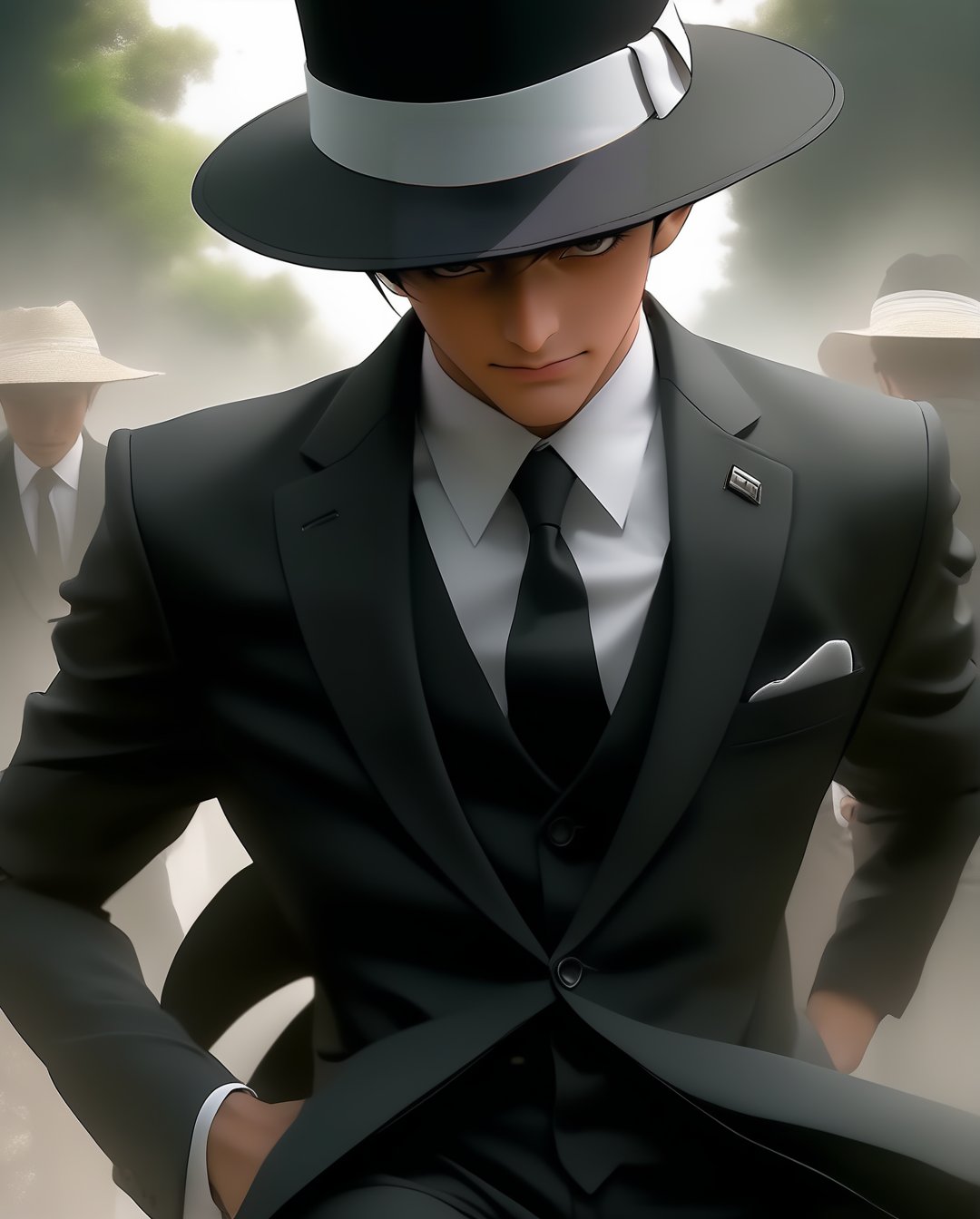 Happy franky,女孩,旗袍,Dream, 10 year cute boy on a Black suit, white shirt, black tie, black hat, in the style of yuumei, realistic hyper - detailed rendering, yumihiko amano, zhang jingna, wiccan, trace monotone, rtx on ,細緻的背景, indian boy, various poses , onepiece anime, 